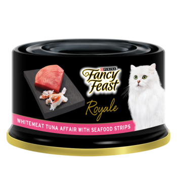 FANCY FEAST Adult Royale Whitemeat Tuna Affair with Seafood Strips Wet Cat Food - 85G