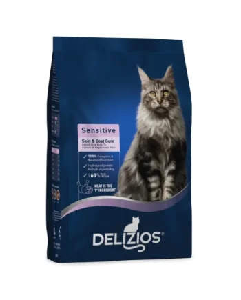 Delizios Premium Dry Cat Food Skin & Coat Care - 1KG